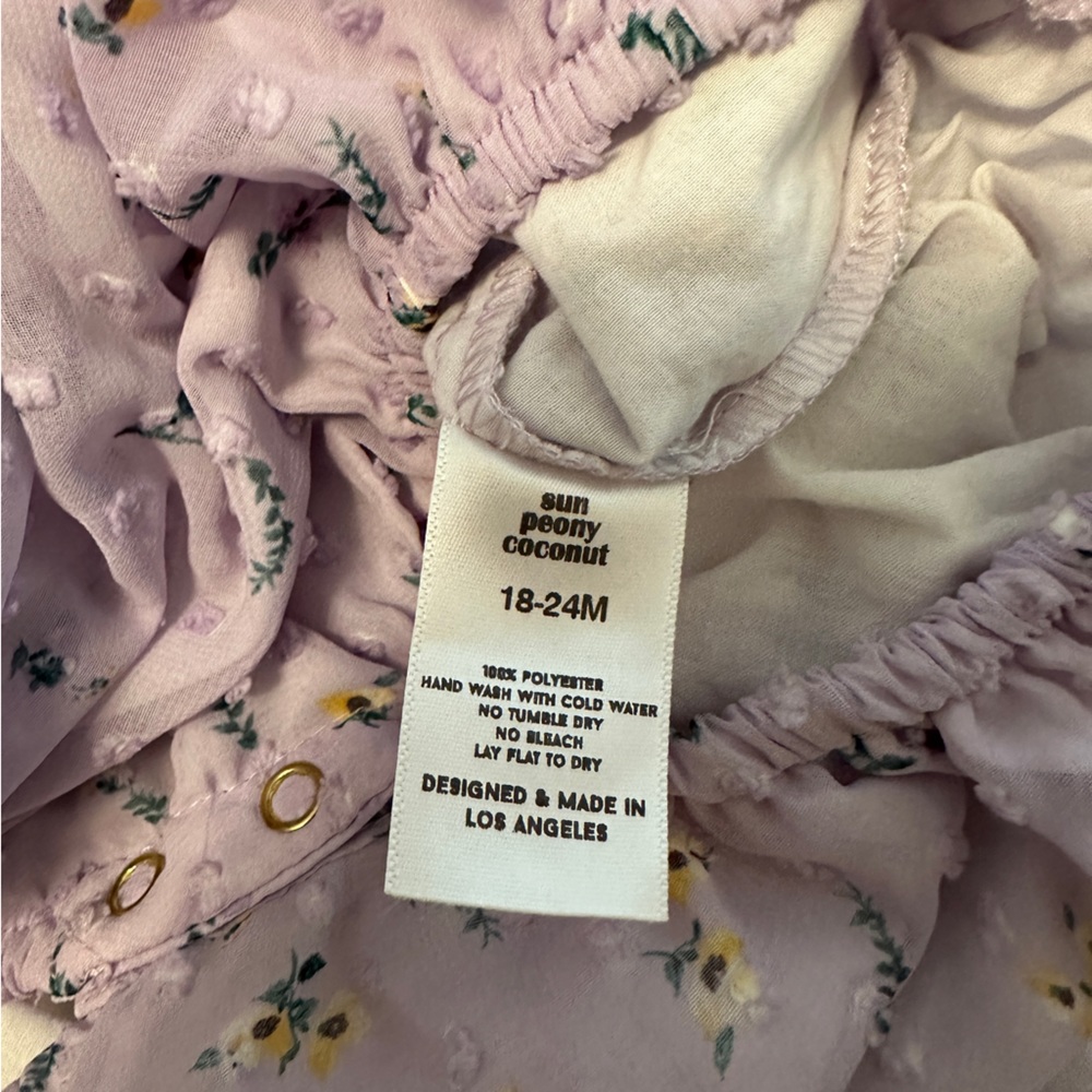 SUN PEONY COCONUT Floral Lilac Romper - Picture 5 of 5